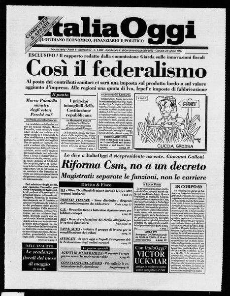 Italia oggi : quotidiano di economia finanza e politica